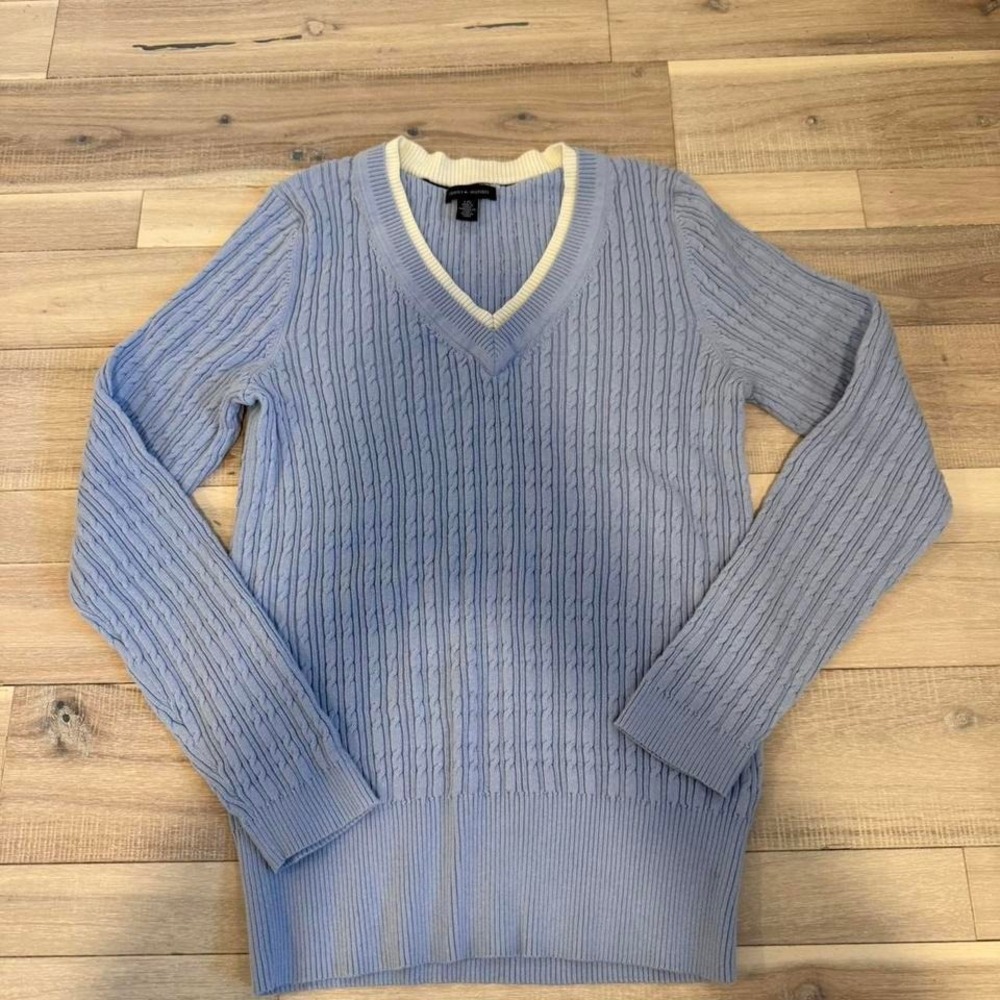 Tommy Hilfiger blue cable knit sweater Size L #preppy #knitwear
